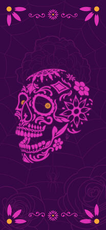Pink calavera Fond d'écran pour iPhone, inspiré du "Dia de los Muertos"